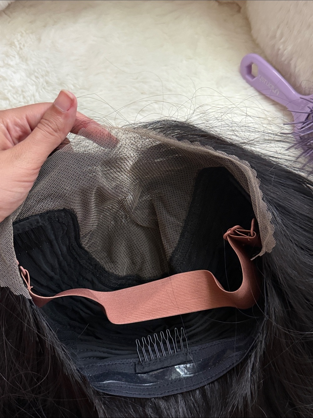 Natural Black 13x6 Glueless HD Lace Front Wig 26 inches brunette - Picture 8 of 8